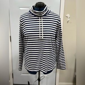 J Crew navy and white top